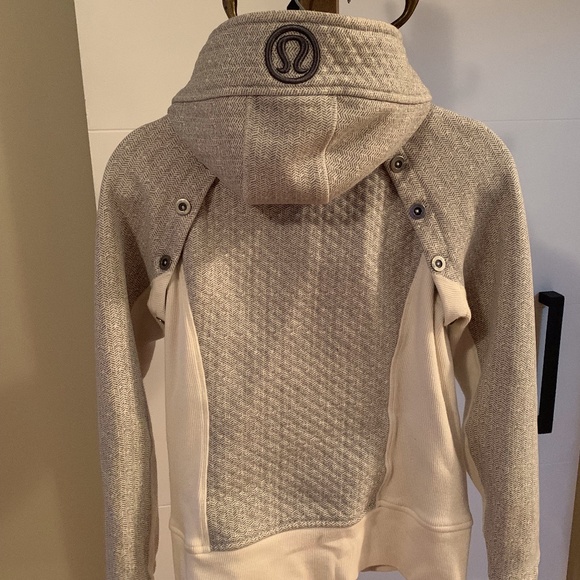 Lululemon Scuba Hoodie Special Edition Ghost Herringbone Detachable Sleeves - Picture 3 of 12